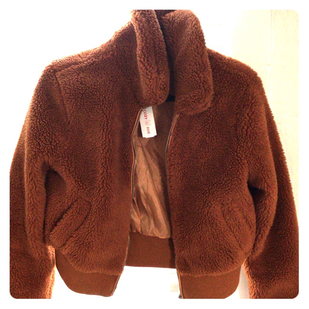 Cozy crop teddy jacket